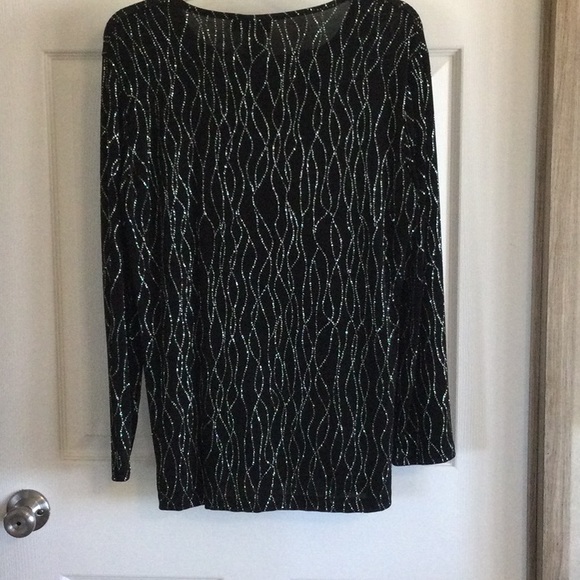 Notations Black Rhinestone Embellished Top - Picture 3 of 4